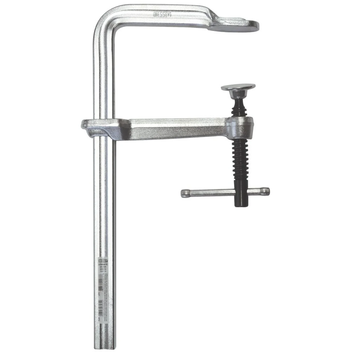 Bessey GS16K Clamp, welding, F-style, crimped on swivel pad, 6 In. x 3.125 In., 550 lb