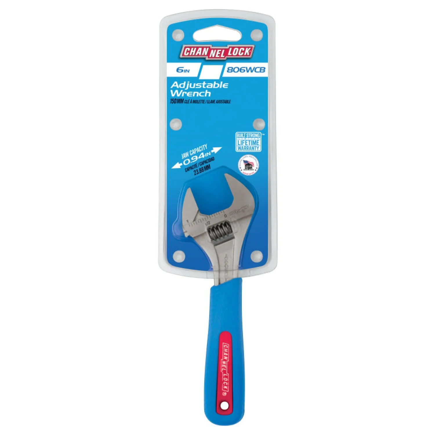 Channellock 806WCB 6-inch Code Blue Adjustable Wrench - Image 2