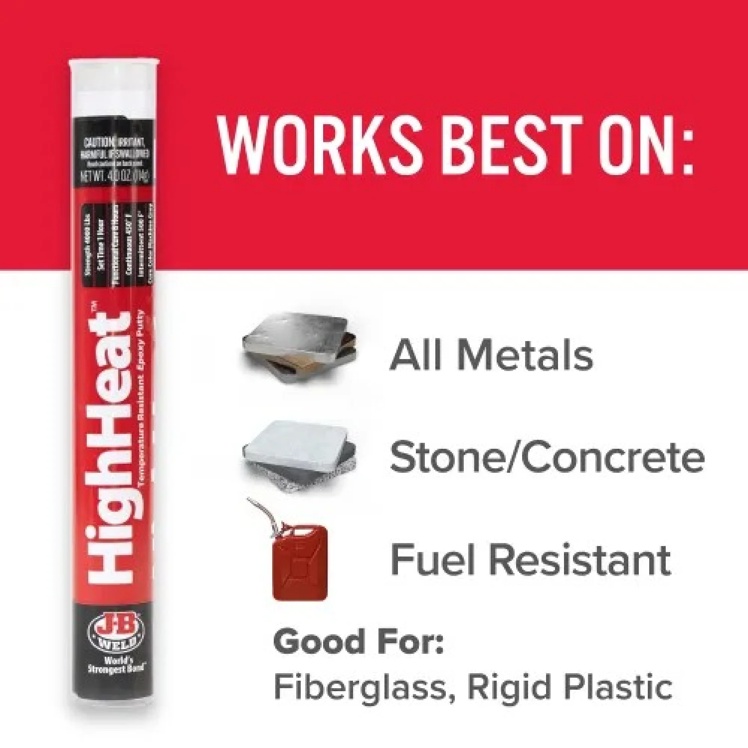 J-B Weld 8298U HighHeat Epoxy Putty, 4 oz. - Image 3