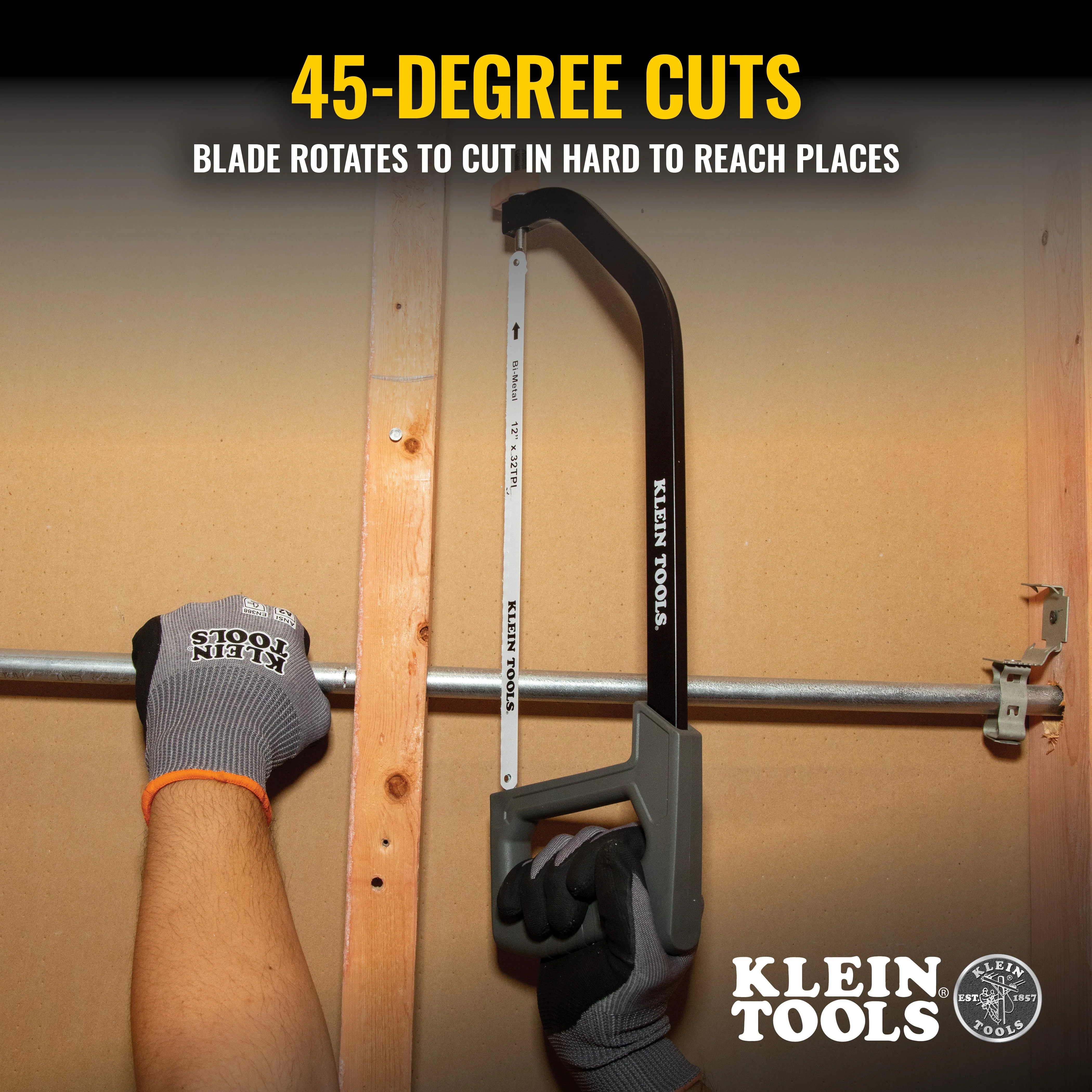 Klein Tools 31431 Full-Frame Finish-Cut Hacksaw - Image 10