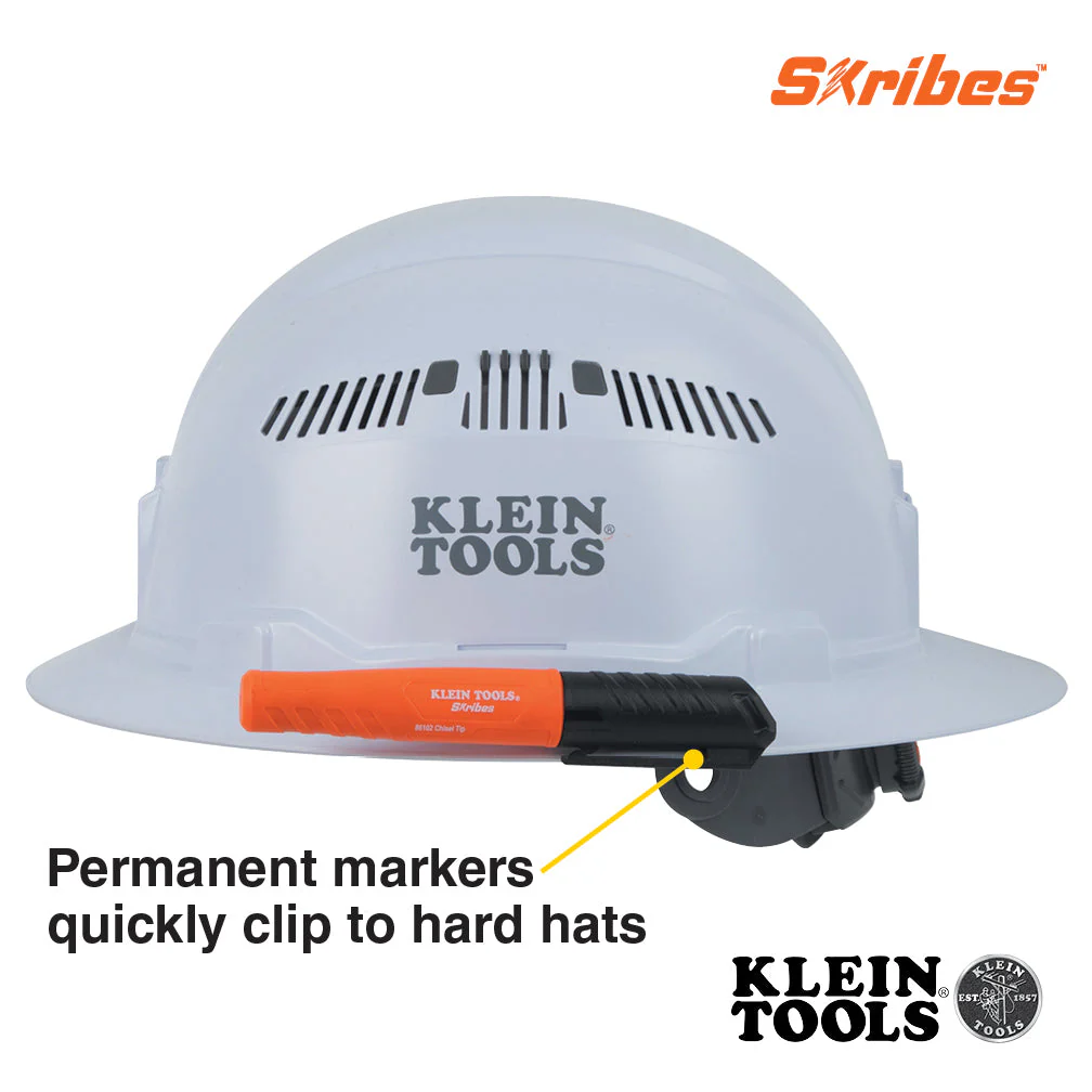 Klein Tools 861023 Skribes Chisel Tip Permanent Markers, Black, 3-Pack - Image 4