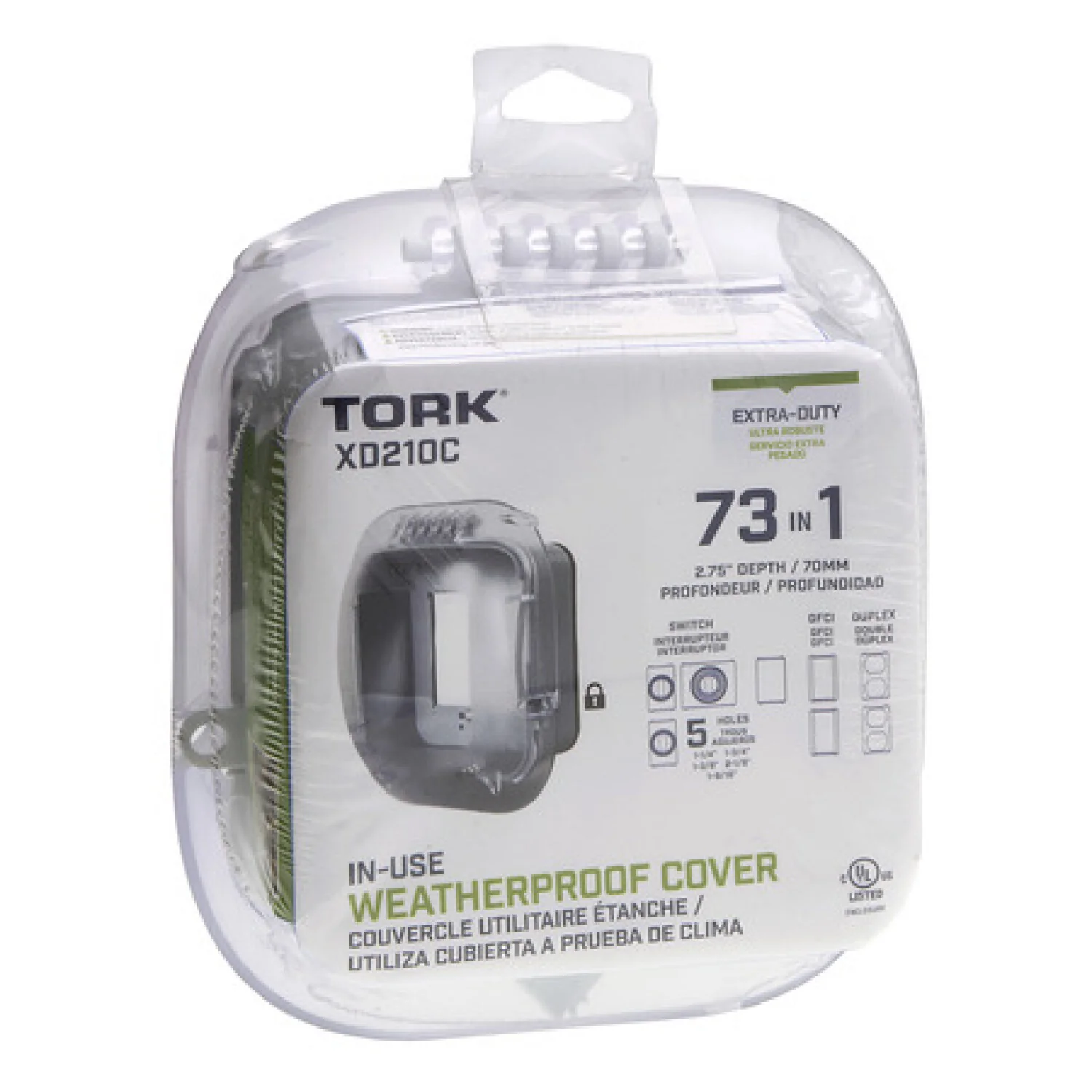 NSI XD210C TORK Turtle Extra-Duty In-Use Weatherproof Outlet Cover, Dual Gang 2.75 Inch - Image 3