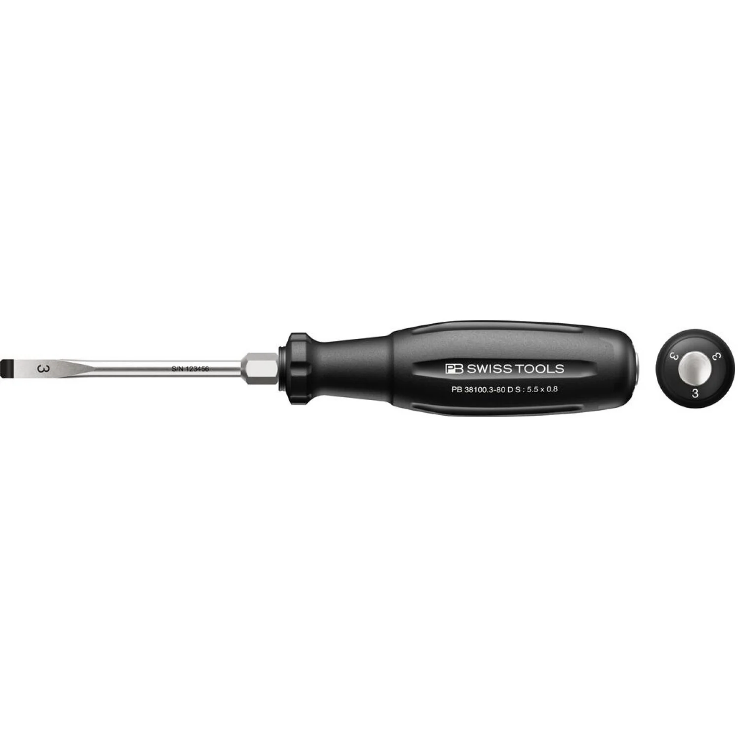 PB Swiss PB 38100.3-80 D S SwissGrip Evo slotted screwdriver 5.5 x 0.8