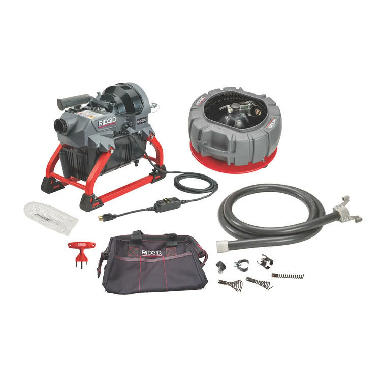 Ridgid 64073 Drain Cleaner Machine with C-11 Cables, Sectional Cable Carrier & Toolbox
